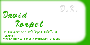 david korpel business card